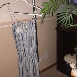 Striped romper with pockets